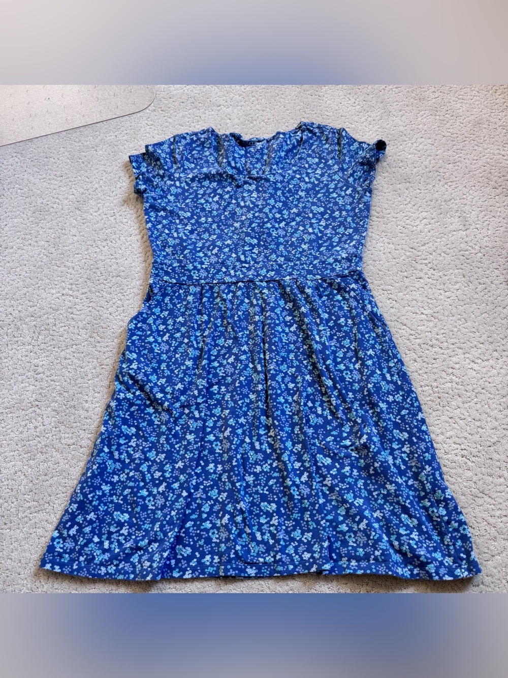 L.L. Bean Women's Easy Cotton Fit and Flare Dress Patterned Medium Item 523013